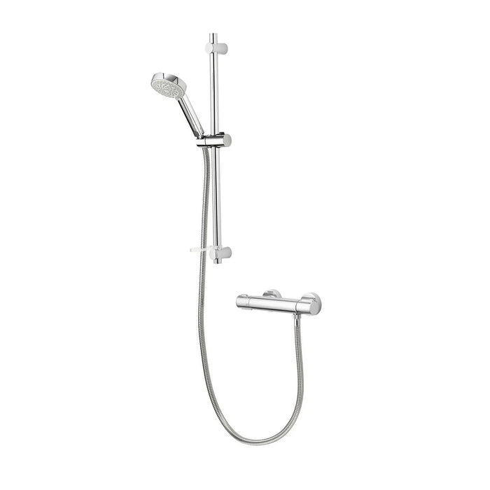 Aqualisa Midas 110 Thermostatic Bar Valve Mixer Shower with Slide Rail Kit - Chrome