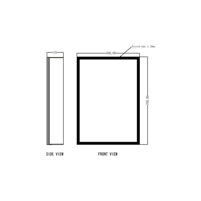 Scudo Mia Single Door Illuminated LED Mirror Cabinet with Demister Pad & Shaver Socket