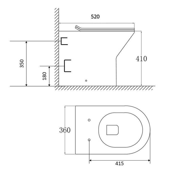 Scudo Middleton Rimless Back To Wall Toilet with Soft Close Seat