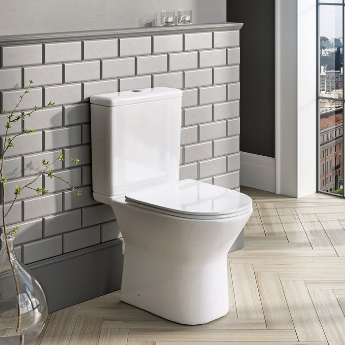 Scudo Middleton Rimless Open Back Close Coupled Toilet with Soft Close Seat