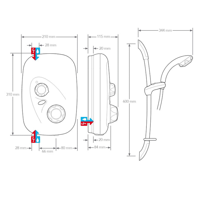 Mira Event XS Thermostatic Power Shower - White/Chrome