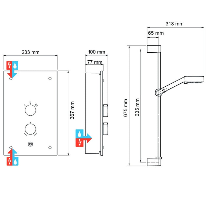 Mira Galena 9.8kW Electric Shower - Slate Effect
