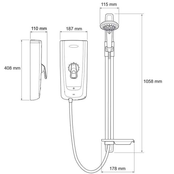 Mira Advance Flex Electric Shower - White