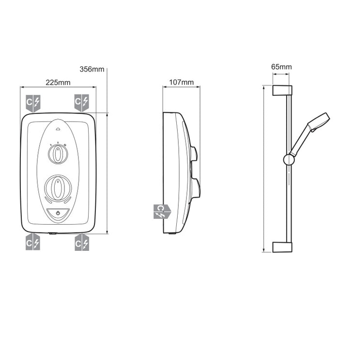 Mira Jump Multi-Fit Electric Shower - White