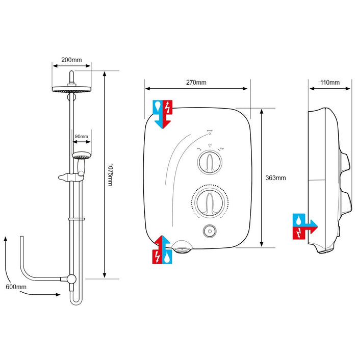 Mira Elite SE Dual Pumped 9.8kW Electric Shower - White