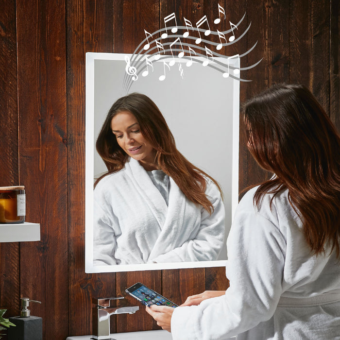 Scudo Mosca Rectangular Bluetooth Illuminated LED Mirror - 700mm x 500mm