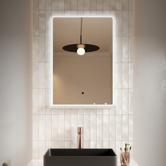 Scudo Charj Rectangular Illuminated LED Mirror with Charging Shelf