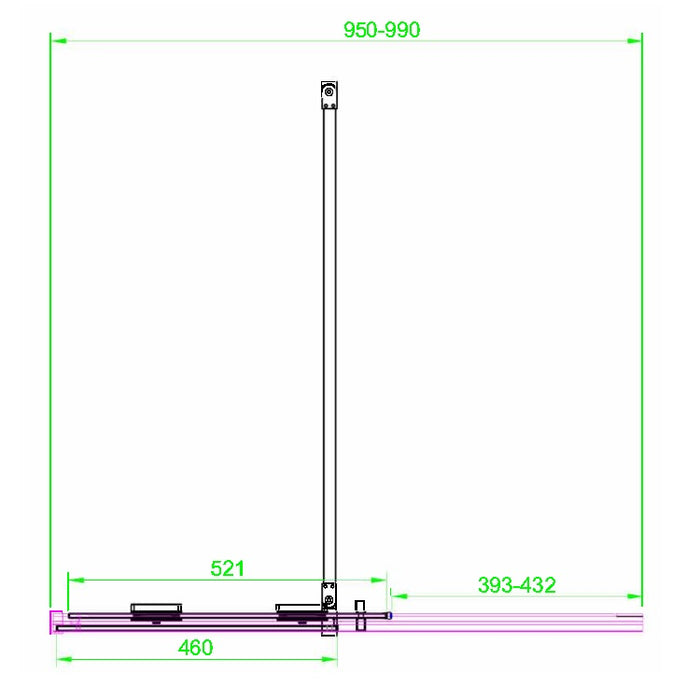 Scudo Momentum 8mm Sliding Shower Door with Side Panel