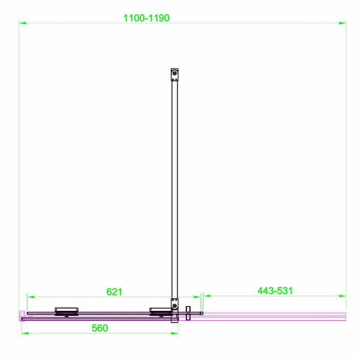 Scudo Momentum 8mm Sliding Shower Door with Side Panel
