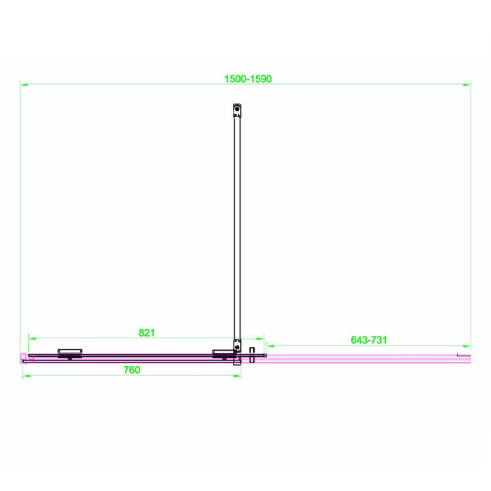 Scudo Momentum 8mm Sliding Shower Door with Side Panel