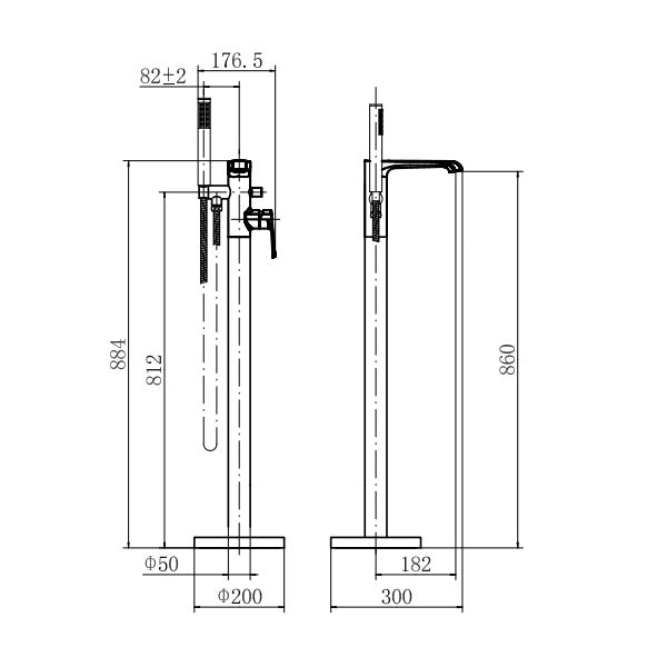 Scudo Montana Freestanding Bath Shower Mixer Tap