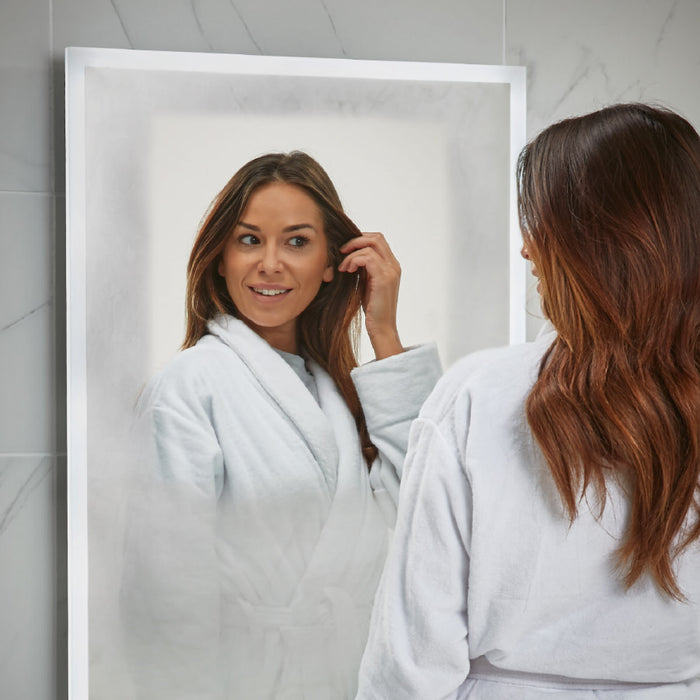 Scudo Mosca Rectangular Illuminated LED Mirror with Demister Pad & Shaver Socket