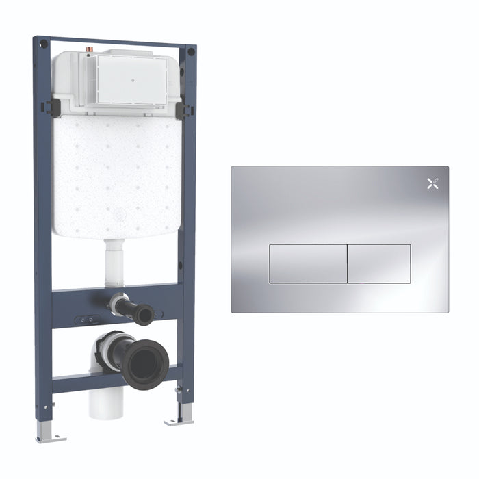 Crosswater MPRO Stainless Steel Slim 1120mm Concealed Cistern Toilet Frame Set 4