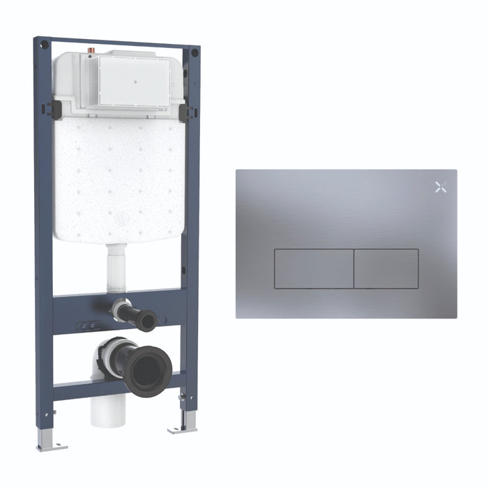 Crosswater MPRO Stainless Steel Slim 1120mm Concealed Cistern Toilet Frame Set 4