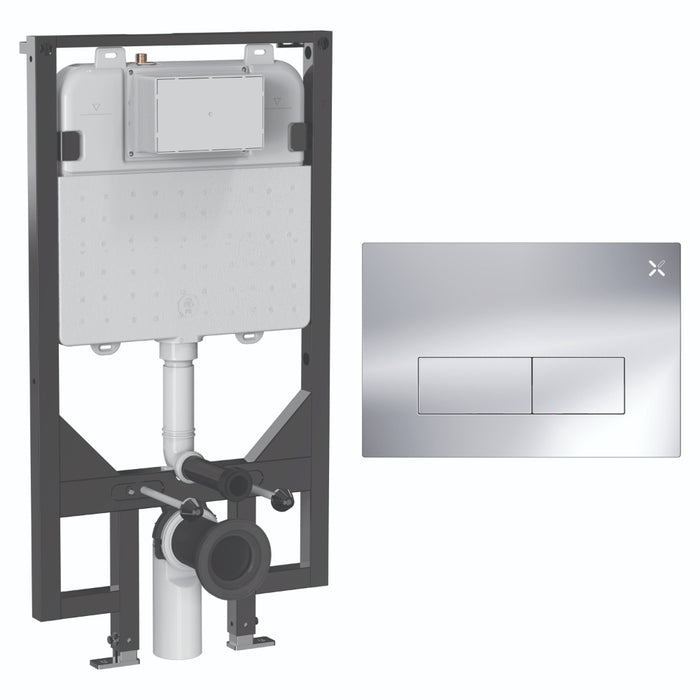 Crosswater MPRO Stainless Steel Ultra Slim 1140mm Concealed Cistern Toilet Frame Set 5