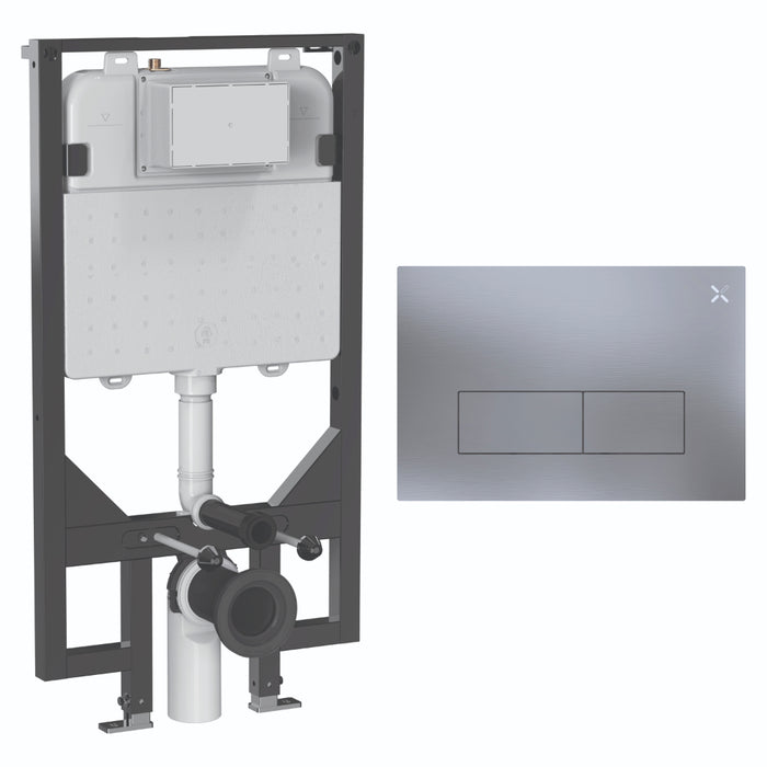 Crosswater MPRO Stainless Steel Ultra Slim 1140mm Concealed Cistern Toilet Frame Set 5