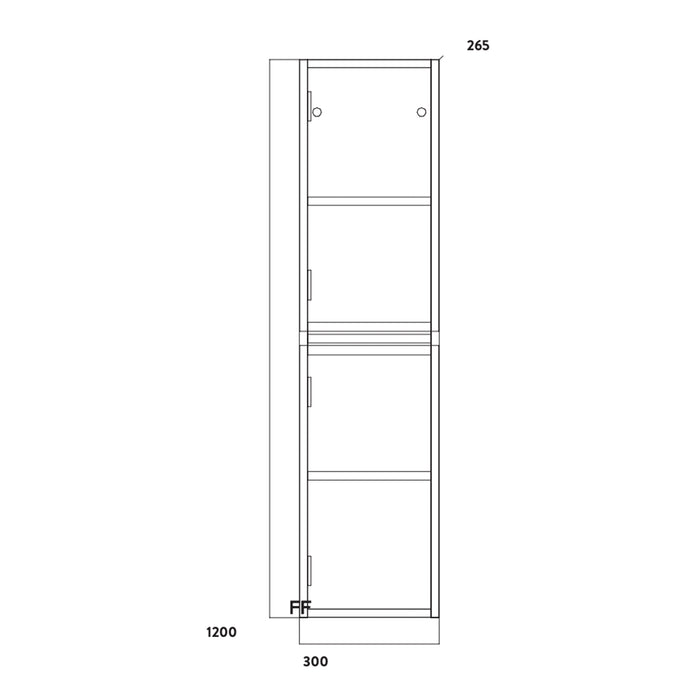 Scudo Muro Plus 1200mm 2 Door Wall Hung Tall Storage Unit