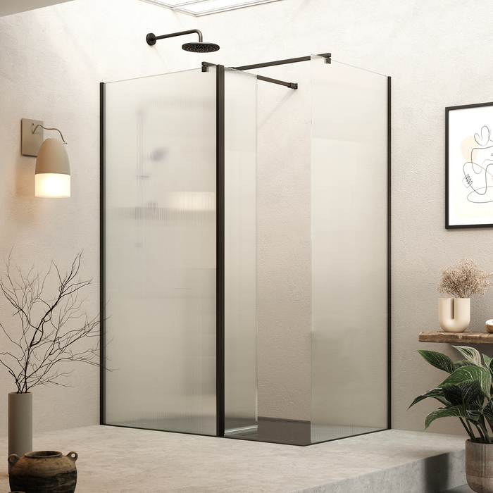 Roman Haven Select Fluted Glass Wetroom Panel - 8mm Glass
