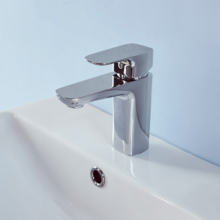 Britton My Home Mini Mono Basin Mixer Tap with Sprung Plug Waste - Chrome