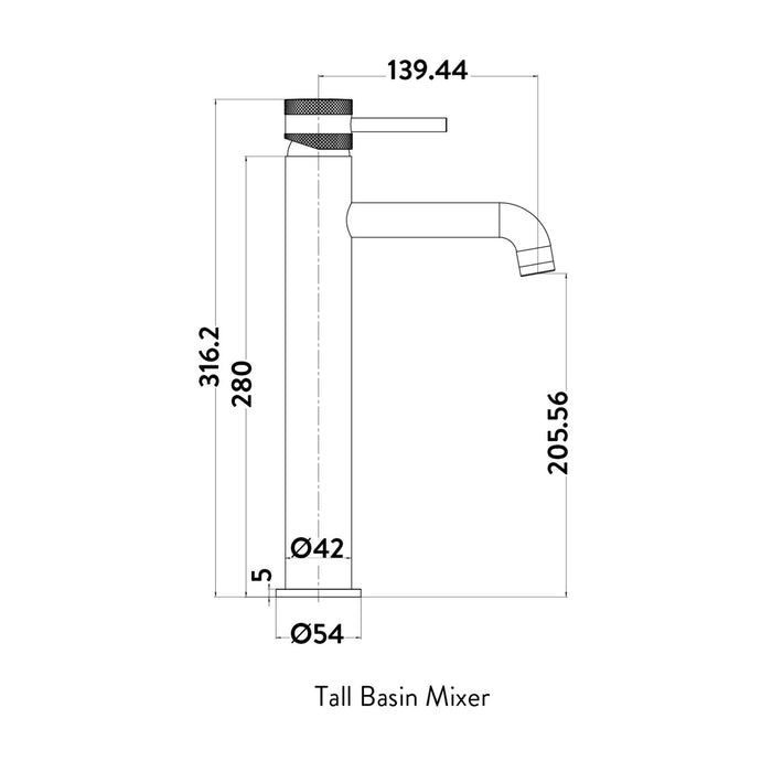 Scudo Core Mono Tall Basin Mixer Tap