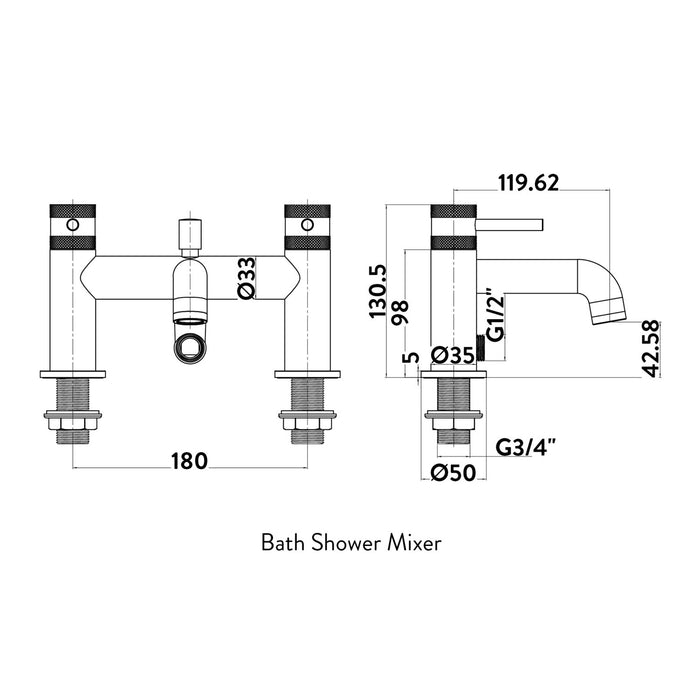 Scudo Core Bath Shower Mixer Tap with Handset