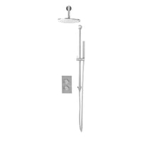 Scudo Core Round Thermostatic Concealed Shower Set with Fixed Head & Handset Riser Kit