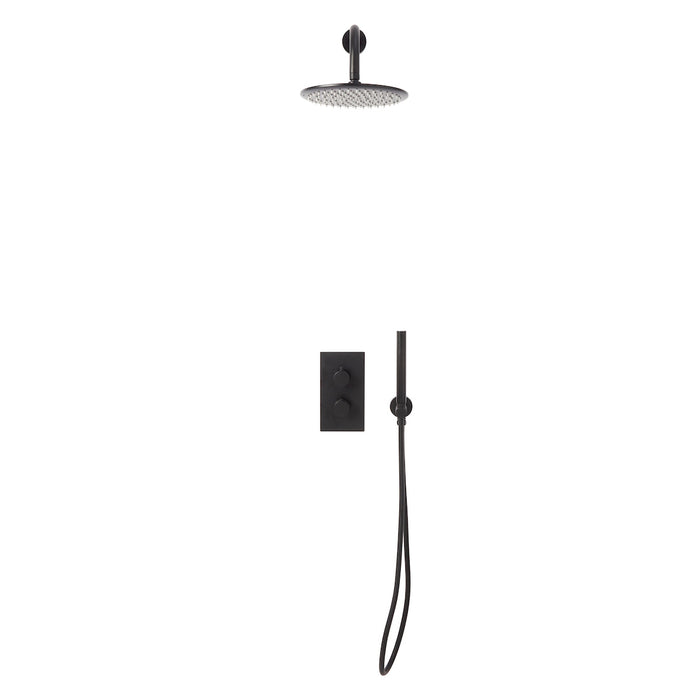 Scudo Core Round Thermostatic Concealed Shower Set with Fixed Head & Handset