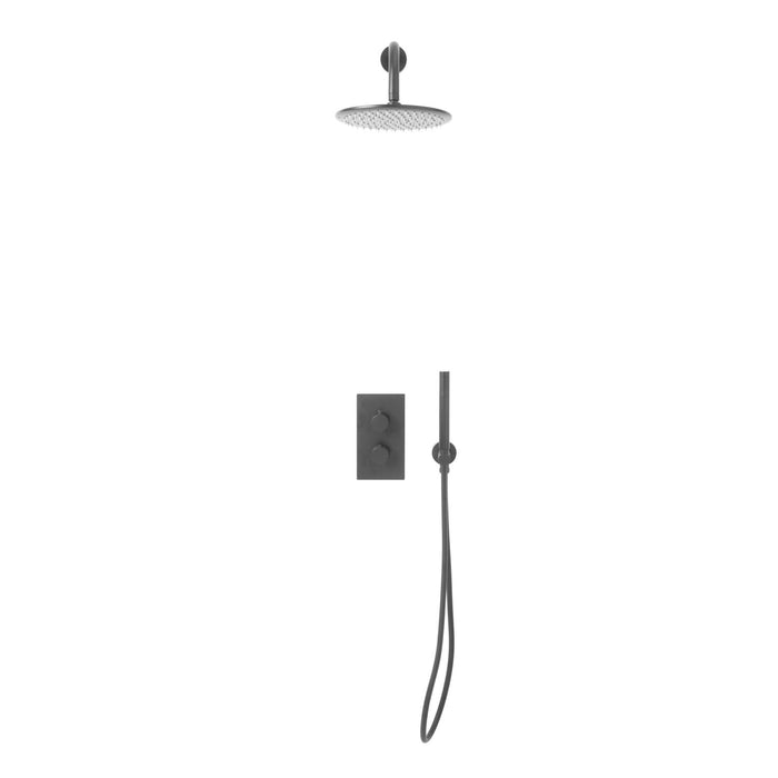 Scudo Core Round Thermostatic Concealed Shower Set with Fixed Head & Handset