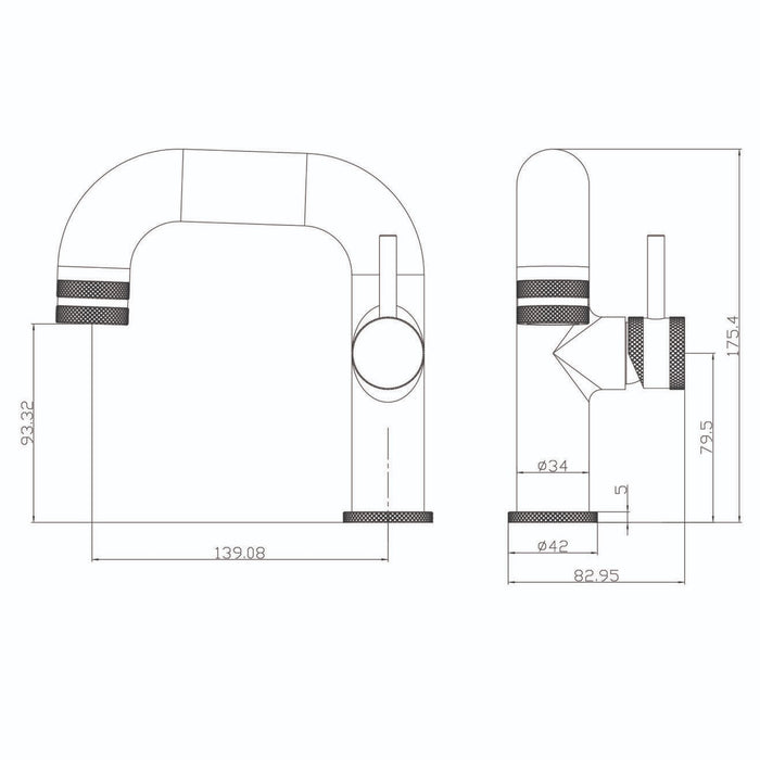 Scudo Core Side Lever Mono Basin Mixer Tap