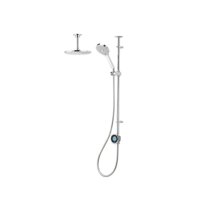 Aqualisa Optic Q Smart Digital Shower Exposed with Adjustable & Ceiling Fixed Head - Gravity Pumped