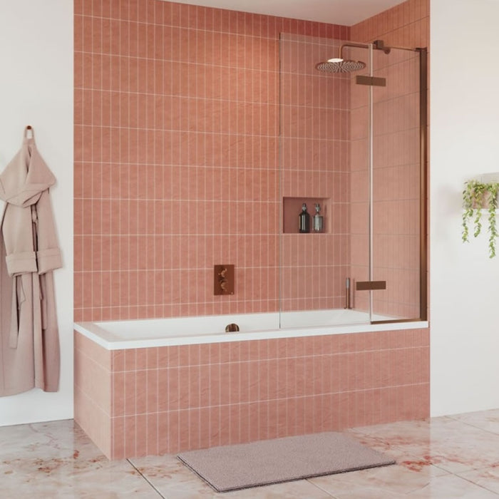 Crosswater Optix 10 Bath Screen With Inline Panel - 900mm Wide