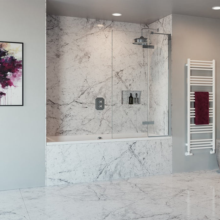 Crosswater Optix 10 Bath Screen With Inline Panel - 900mm Wide