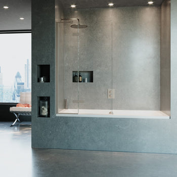 Crosswater Optix 10 180° Bath Screen With Inline Panel - 900mm Wide