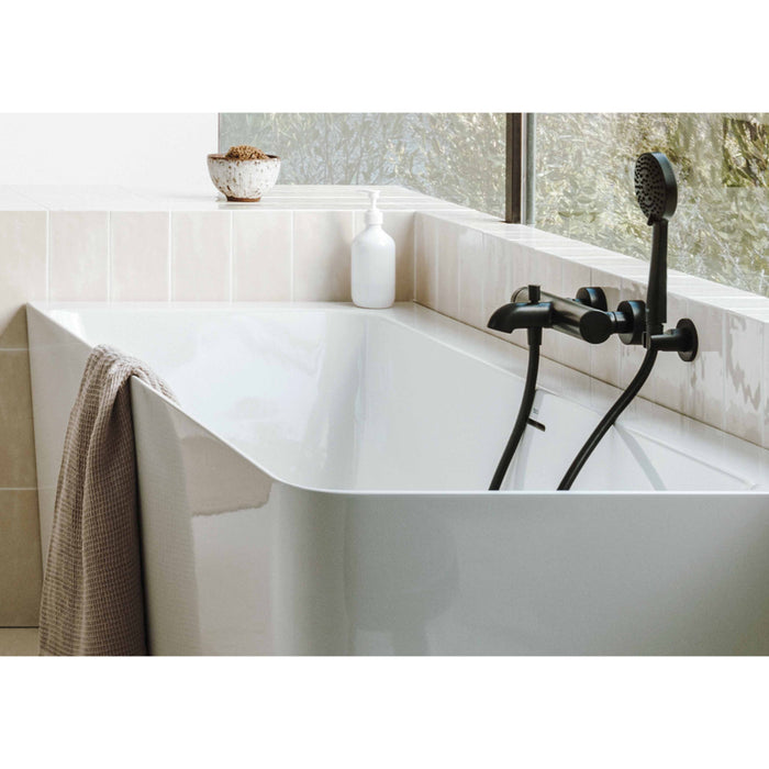Roca Ona Stonex Corner Bath with Panels & Click Clack Waste & Trap - 1600mm x 700mm