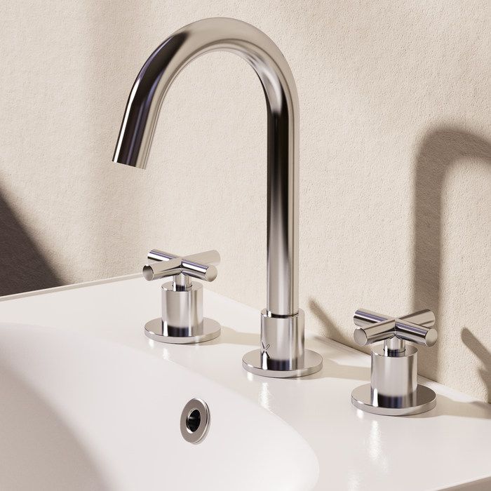Crosswater MPRO Crosshead 3 Hole Deck Mounted Basin Mixer Tap