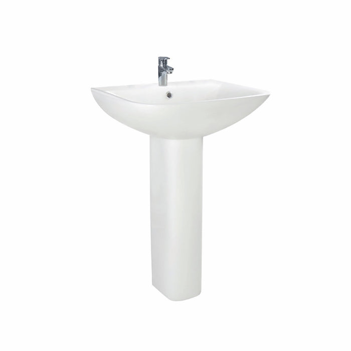 Scudo Porto 550mm Basin with Full Pedestal 1 Tap Hole