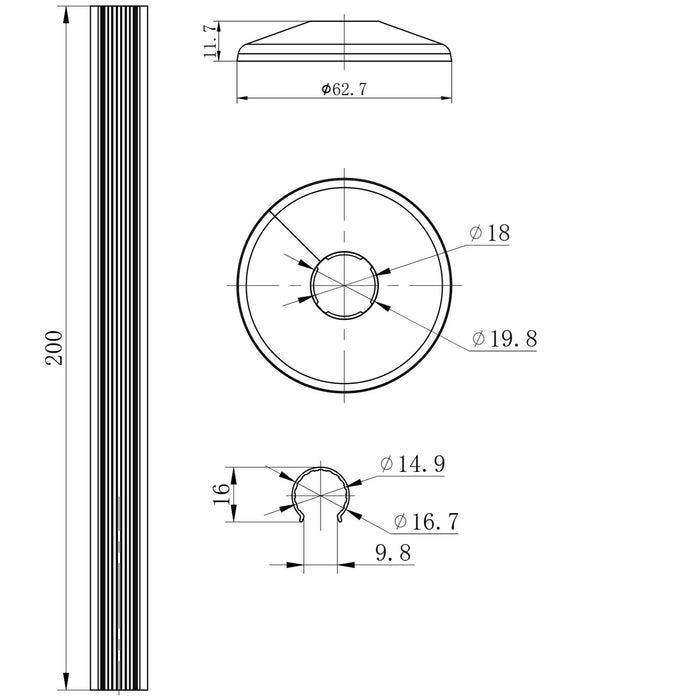 Scudo 16mm Aluminium Pipe Cover Kit