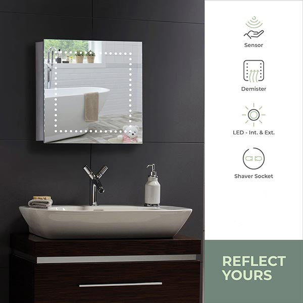 Pallas LED Illuminated Mirror Cabinet - 500mm x 500mm
