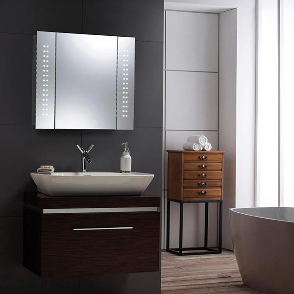Galaxy LED Illuminated Mirror Cabinet - 600mm x 650mm