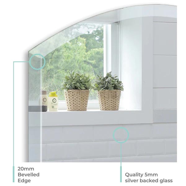 Celine Arch Non-Illuminated Mirror with Shelf - 600mm x 450mm