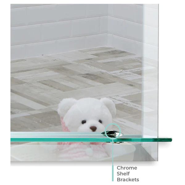 Celine Arch Non-Illuminated Mirror with Shelf - 600mm x 450mm
