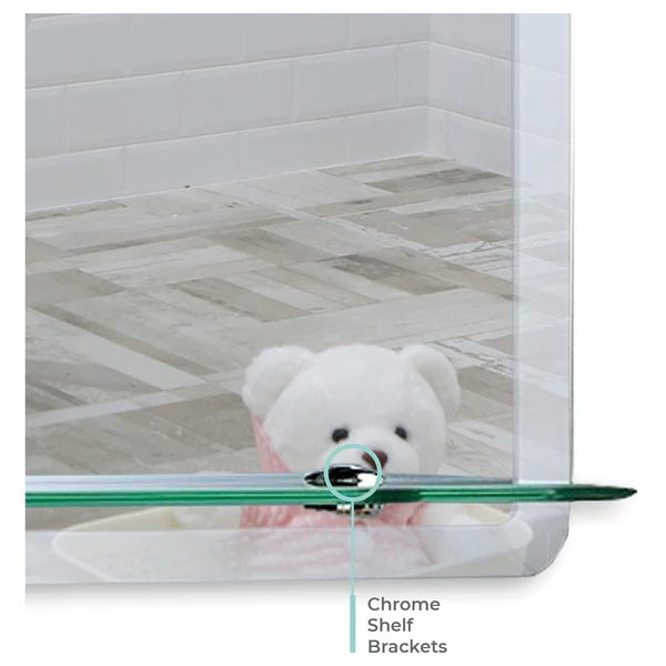 Bonita Rectangular Non-Illuminated Mirror with Shelf - 600mm x 450mm