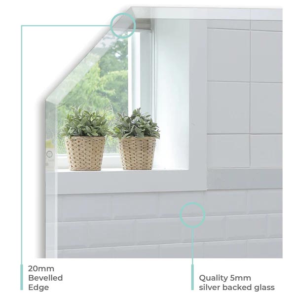 Octagon Non-Illuminated Mirror - 500mm x 400mm