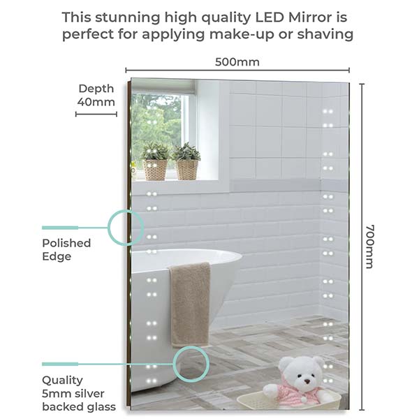 Libra LED Illuminated Mirror - 700mm x 500mm