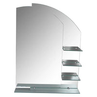 Bella Double Layer Sail Non-Illuminated Mirror with Shelves - 600mm x 430mm