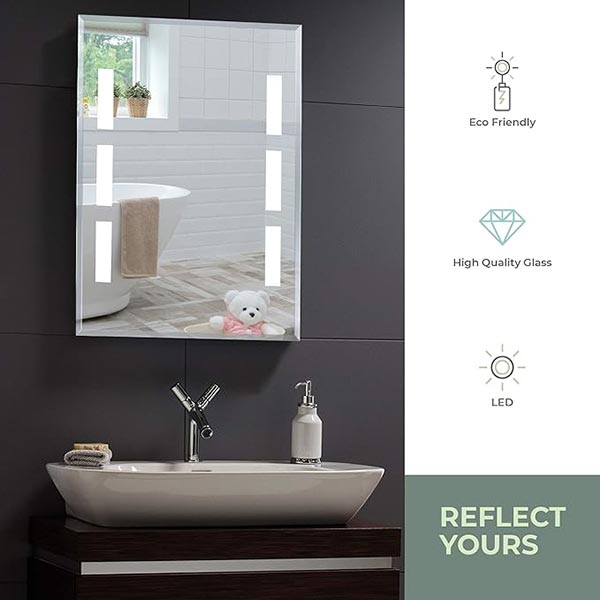 Atlas LED Illuminated Mirror - 800mm x 600mm