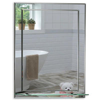 Iowa Rectangular Non-Illuminated Mirror with Shelf - 500mm x 400mm