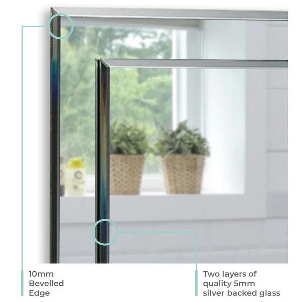 Iowa Rectangular Non-Illuminated Mirror with Shelf - 500mm x 400mm