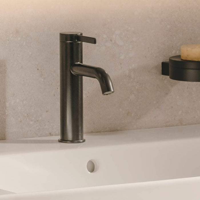 Roca Ona Medium Height Basin Mixer Tap with Click Clack Waste