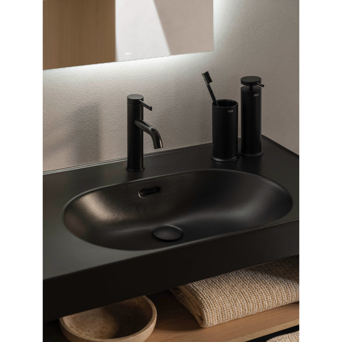 Roca Ona Medium Height Basin Mixer Tap with Click Clack Waste